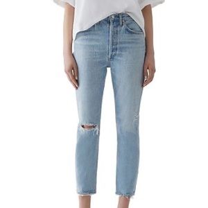 Agolde distressed high-rise cropped jeans SIZE 27
